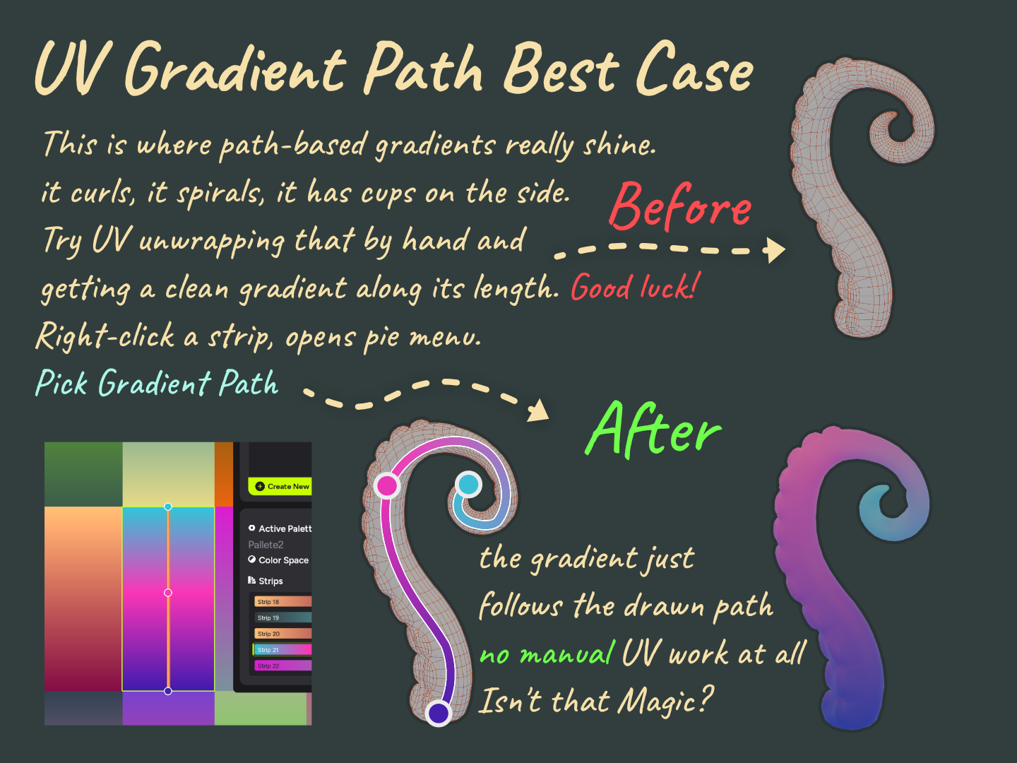 Palette Grid UV gradient path workflow